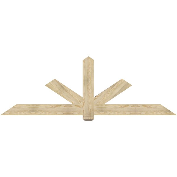 Ekena Millwork Kennewick Rough Sawn Timber Gable Bracket, Douglas Fir, 96"W x 32"H x 4"D x 6"F, 8/12 Pitch GBW096X32X0406KEN00RDF - main